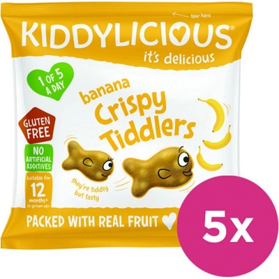 KIDDYLICIOUS Rybičky křupavé banánové 5 x 12 g