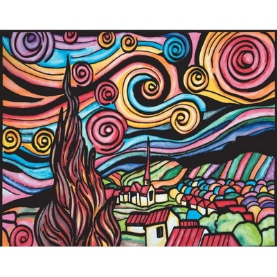 Colorvelvet Sametový obrázek Hvězdná noc 21x29,7cm COLORVELVET - RC_307127