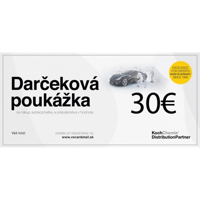 Darčeková poukážka v hodnote 30 €