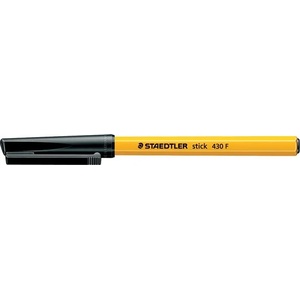 STAEDTLER Химикалка, 0, 3 мм, капачка, STAEDTLER "Stick 430 F", черна 430 F-9 (430 F-9)
