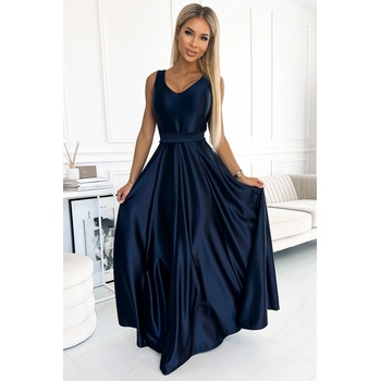 Image 1 of Numoco Дълга сатенена рокля в тъмносин цвят 508-1nmc-2165 - Тъмносин, размер s