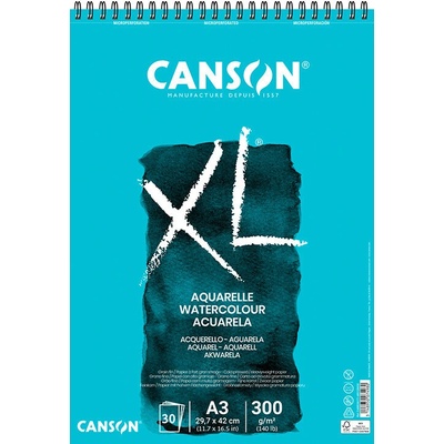 Canson XL Aquarelle skicák kroužková vazba 300g A3 30 archů
