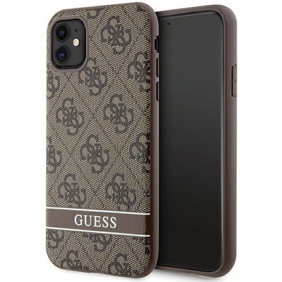 GUESS Кейс Guess GUHCN61P4SNW за iPhone 11 / Xr, кафяв, твърд, 4G Stripe (GUE002907-0)