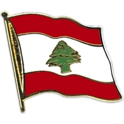 Odznak (pins) 20mm vlajka Libanon - farebný