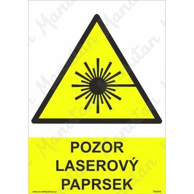 Pozor laserový paprsek, plast 210 x 297 x 2 mm A4