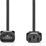 Nedis CEGL10500BK20 захранващ кабел IEC-320-C14 - IEC-320-C13, 3 x 0, 75 mm, C13-C14, PC, M/F, 2 m (CEGL10500BK20)