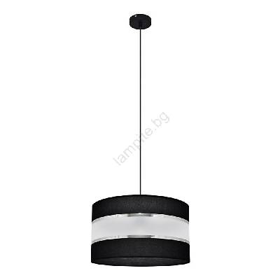Висящ полилей HELEN 1xE27/15W/230V Ø 35 см черен/сребрист (HE1196)