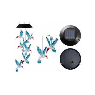 Leantoys Solar Hummingbirds Birds LED Colorful Light