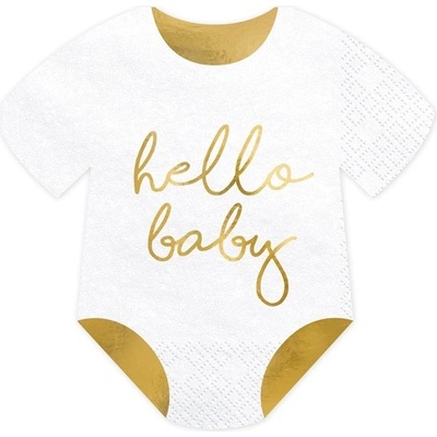 PartyDeco papírové ubrousky Hello Baby 33x32cm 20ks