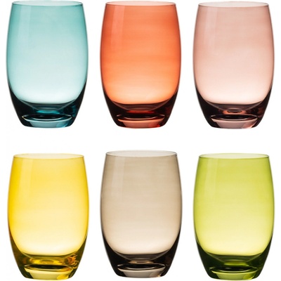 Lunasol Sklenice Tumbler barevné Optima Glas 6 x 460 ml