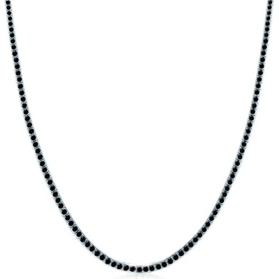 Savicki Náhrdelník biele zlato, čierne diamanty SAV-N-TENIS-40CM-25SZ-175K-585-CZD-B