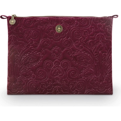 PIP Studio Kosmetická plochá velká Velvet Quilted vínová