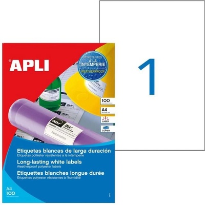 APLI Etikety polyesterové 210x297mm Agipa 100 hárkov 101168
