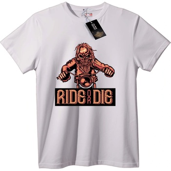 NOONEBRAND Тениска Черепи Ride or Die - M, White
