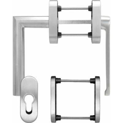 Blaugelb Balkónové dverové kovanie FGS 90° nízka kľučka TS 67–76 a 77–88 mm – nerez