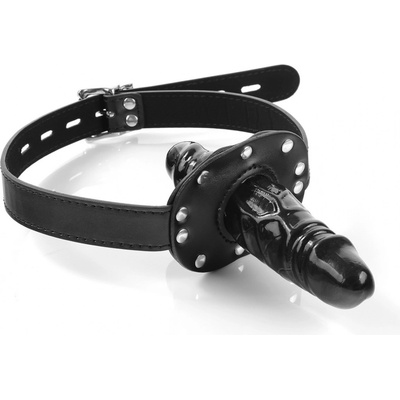 SuperLove Silent Penetration Dildo & Gag Black