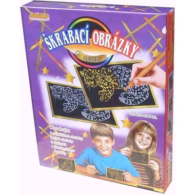 Artlover škrabací obrázky Zlaté 6 ks