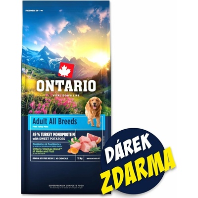 Ontario Adult All Breeds Monoprotein Turkey & Sweet Potatoes 12 kg