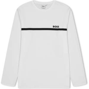 Boss Тениска Boss Kids Long-Sleeve T-Shirt, Small Logo Design - White 10P