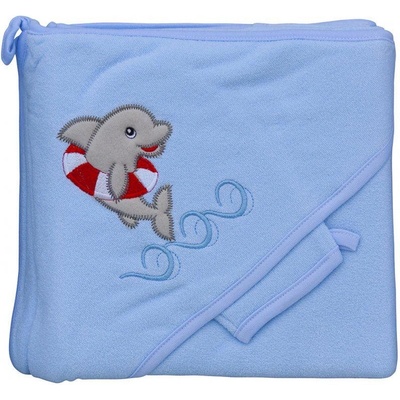 Scarlett Froté uterák delfín s kapucňou modrá