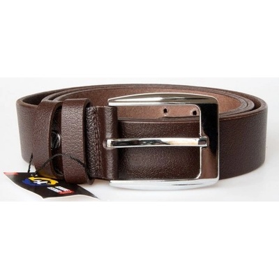 Pánský kožený opasek FLW tmavě hnědý – Zboží Dáma