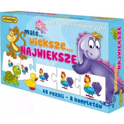 ADAMIGO Skládačka Zvířátka malé větší největší 8x5 ks