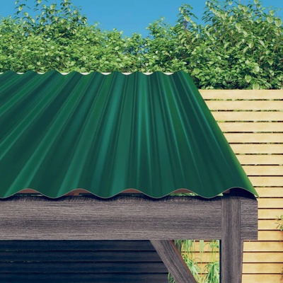 vidaXL Покривни панели 12 бр прахово боядисана стомана зелени 100х36см (319142)