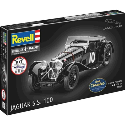 Revell Jaguar S.S. 100 + Lepidlo a barvy stavebnice KIT 1:32
