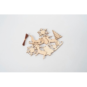 Spira Комплект от 10 дървени коледни декорации Medium - Spira (3980103)