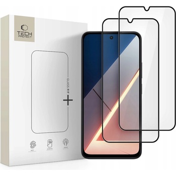 Tech-Protect 2 x Стъклен протектор за дисплей на Xiaomi Poco M7 от Tech-Protect Glass Fit+ - Black (5906302332625)