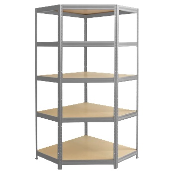 Image 1 of Carmen Ъглов метален стелаж Carmen CR-1019 - 180x90x45 см, до 275 кг на рафт - цинк (B3580559)