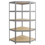 Carmen Ъглов метален стелаж Carmen CR-1019 - 180x90x45 см, до 275 кг на рафт - цинк (B3580559)
