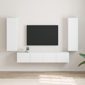 vidaXL TV стенен шкаф 2 бр. Бяло Инженерна дървесина (892310)