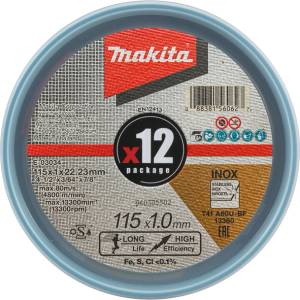 Makita Диск за рязане на стомана и неръждаема стомана 115x1.0x22.23mm E-03034-12 (E-03034-12)