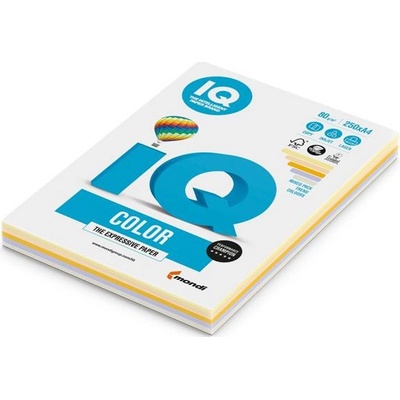 Farebný papier IQ color 5x50 mix trendové farby A4 80g