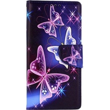 Pouzdro TopQ Xiaomi Redmi Note 9 knížkový Modrý s motýlky