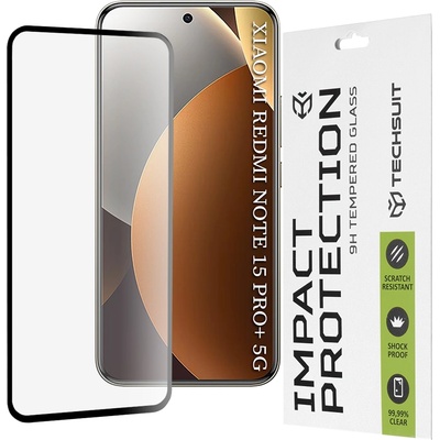 Techsuit Стъклен протектор за Xiaomi Redmi Note 15 Pro+ 5G / Poco M8 Pro 5G - Techsuit 111D Full Cover / 3D - Черен