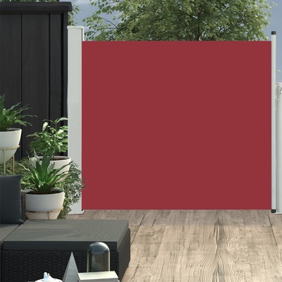 Greatstore Zatahovací boční markýza / zástěna na terasu 100x300 cm červená