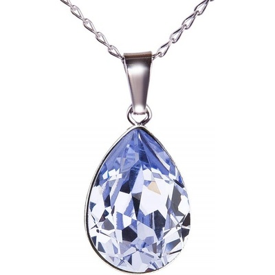 Swarovski Elements Rhodiovaný náhrdelník fialová slzička, kapka 54016.3 Provence Lavender (fialová světlá, lila, šeříková)