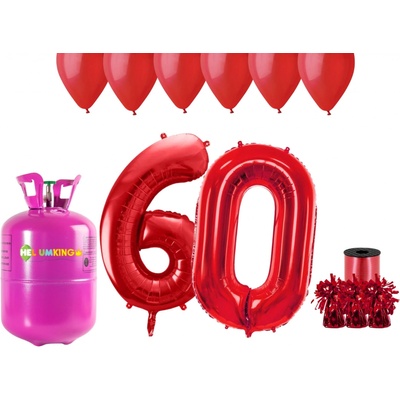 HeliumKing Helium párty set na 60. narozeniny s červenými balónky