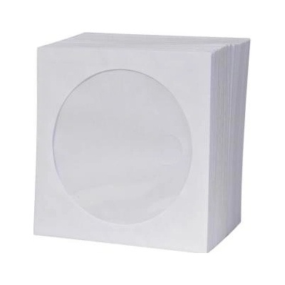 Obálka na 1 ks CD, papír, bílá, s okénkem, Logo, 100-pack