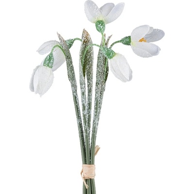 Umělá kytice sněženek výška 20 cm Gasper - bílá