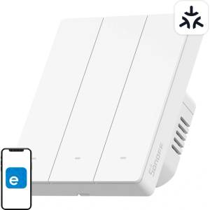 SONOFF Смарт ключ SONOFF M5-3C-80W Matter WiFi (3-канален, за рамка) (M5-3C-80W)