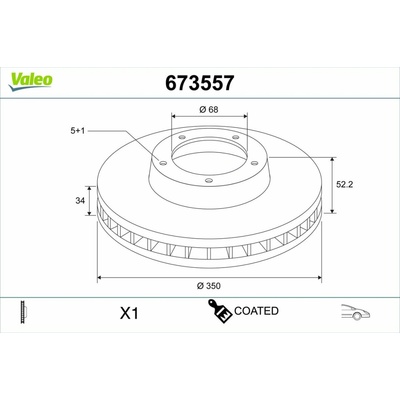 Brzdový kotúč VALEO 673557