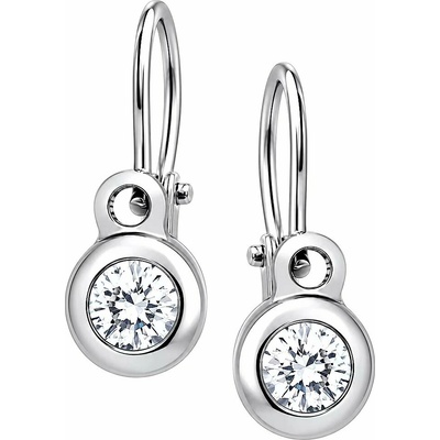 Zlaton Náušnice bílé zlato visací s kamenem výška 1.2cm váha 0.95g 001320303239