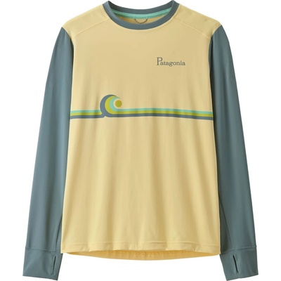 Patagonia Детска спортна тениска Patagonia Kid's L/S Cap SW T-Shirt Sport shirt - Swelldrifter Stripe: Buttercup Yellow - размер XL (704-4467-0715)