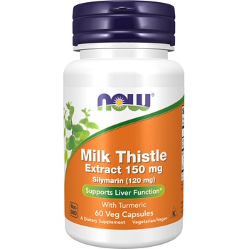 NOW Foods NOW Milk Thistle Extract, Ostropestřec mariánský extrakt, 150 mg, 60 rostlinných kapslí
