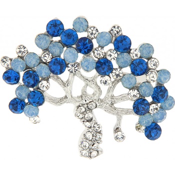 Biju brošňa strom života s brúsenými kamienkami modrá 9001673-1