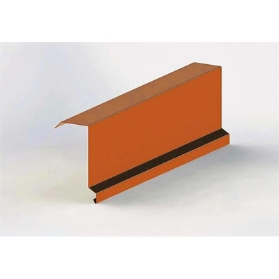 Závětrná lišta r.š.333mm vrchní s okapnicí Al Hliník 0.6mm Lakovaný RAL 8004 cihlová dl.2m