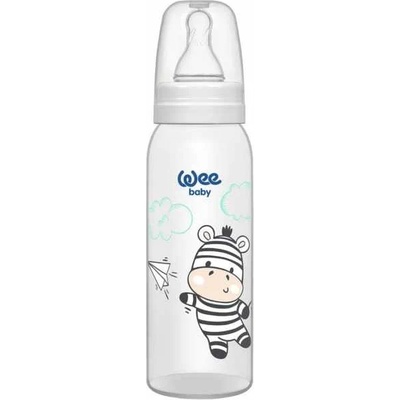 Wee Baby Бебешко шише Wee Baby Classic - 250 ml, бяло със зебра (852)